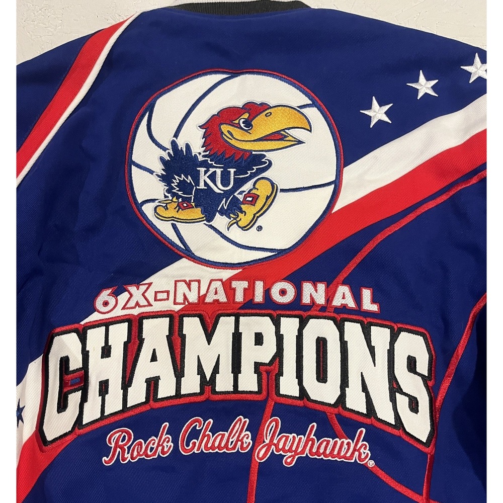 Kansas Jayhawks 2022 National Champions Jacket Mens L Embroidered Basketball - Picture 11 of 11